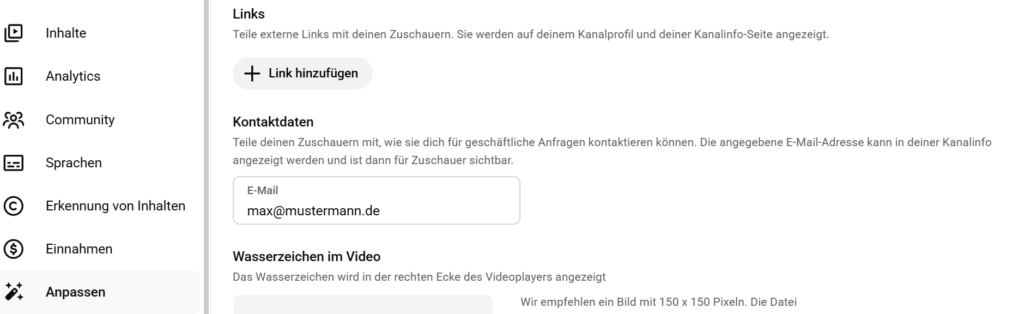 YouTube Impressum-hinterlegen